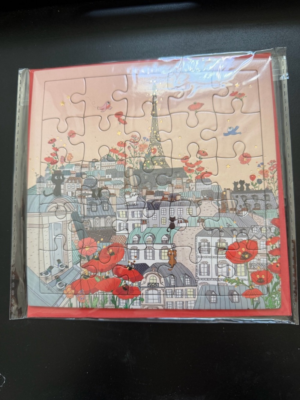 Paris Rooftops 30-Piece Jigsaw Greeting Card + Puzzle together